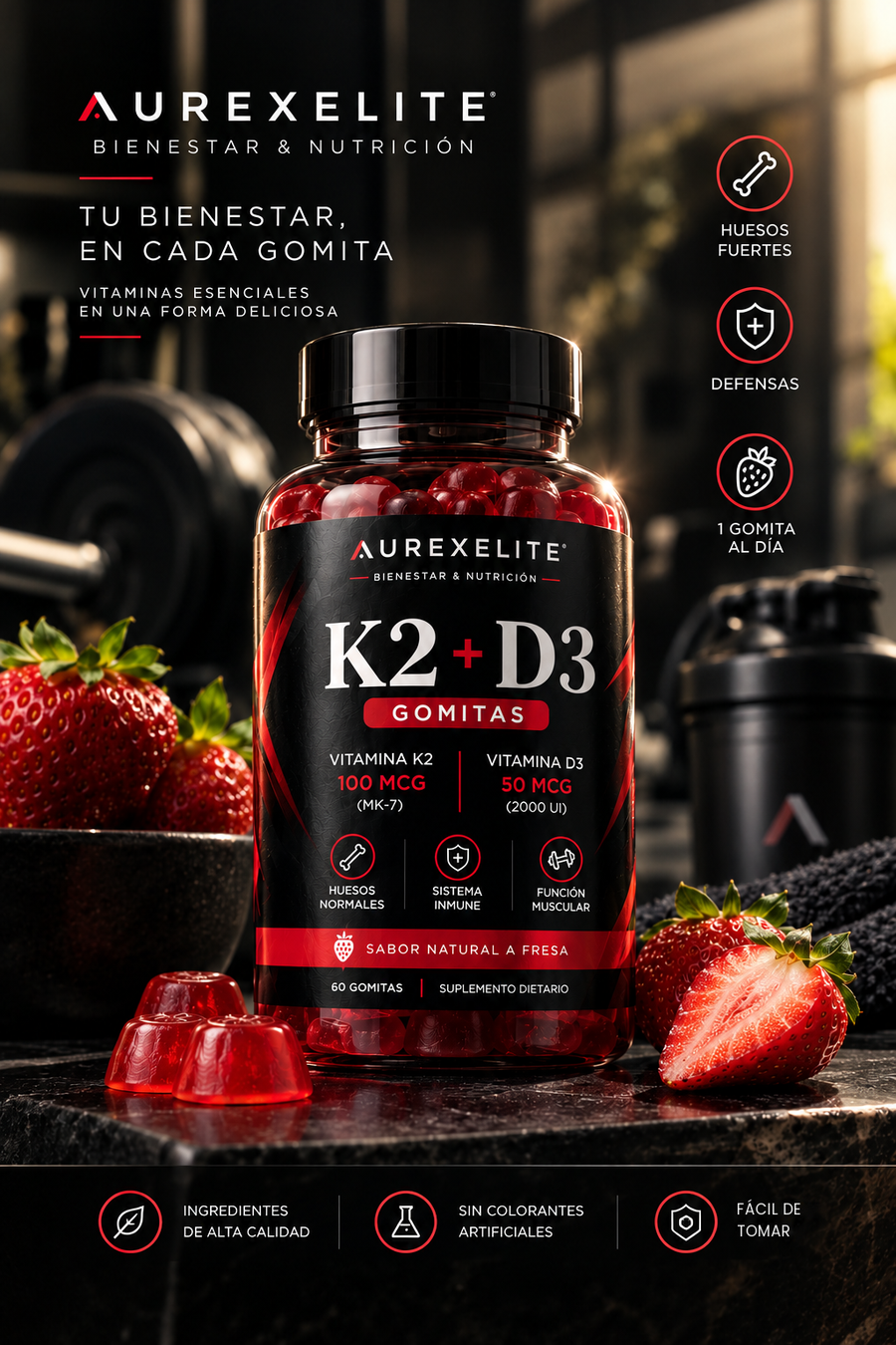 🍓 GOMIREX VITAMINA K2 + D3 GOMITA